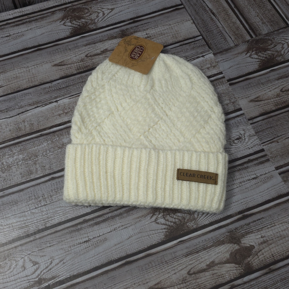 Clear Creek Cream Knit Beanie